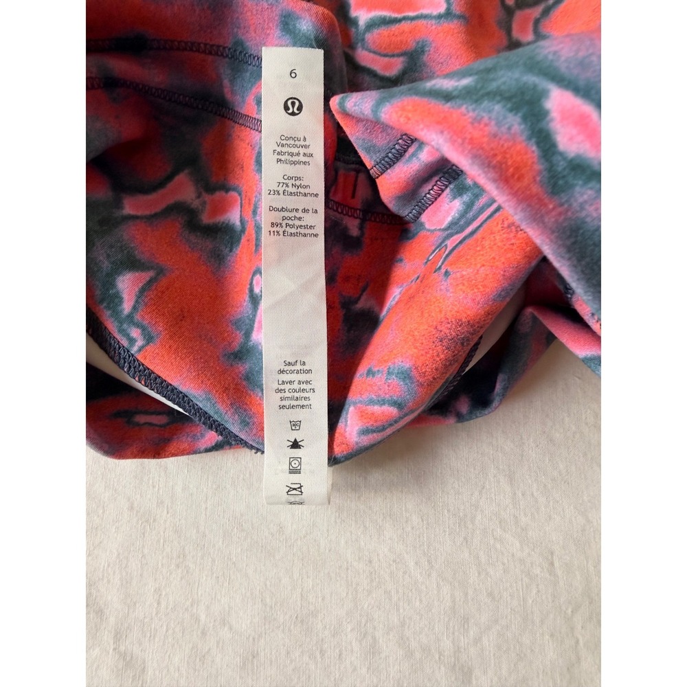 Lululemon Wunder Train High Rise Short 8 Size 6 Pink Orange Abstract Camo Camo - Picture 7 of 8